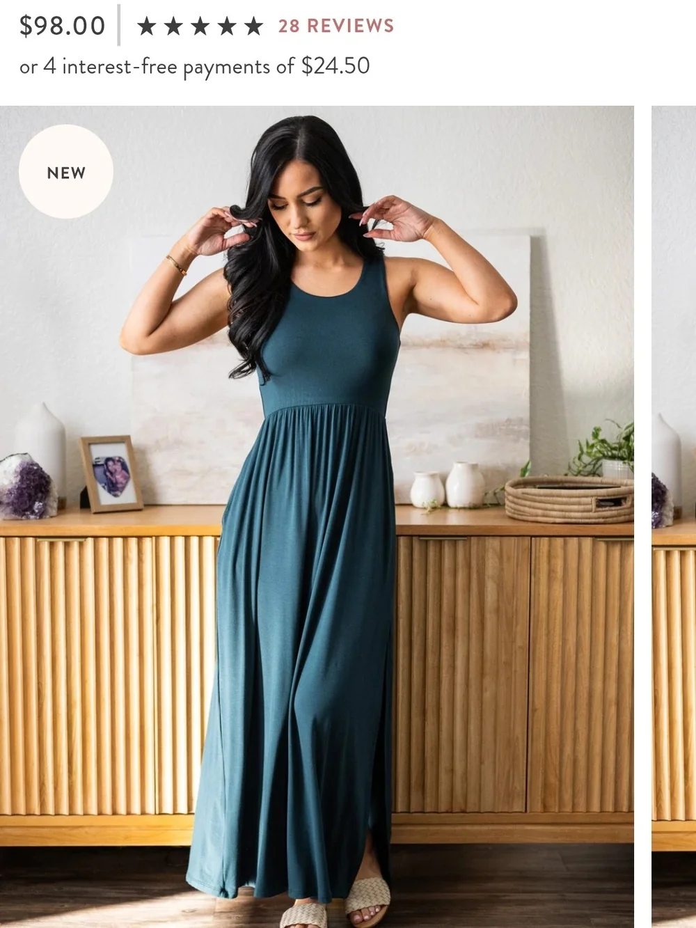 Sozy. Billy. Emerald. Sleeveless Maxi Dress - Picture 2 of 3